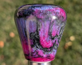 Perilla de cambio - Satinado plateado-negro / Bicolor rojo-azul - Rosca universal (LEER DESCRIPCIÓN)