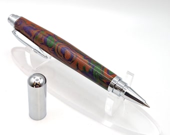 Bolígrafo rollerball - Ondas locas - Tapa cromada