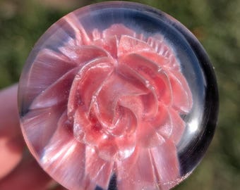 Pomo de palanca de cambios - Negro Kioto / Flor de Albaricoque - Rosca universal (LEER DESCRIPCIÓN)