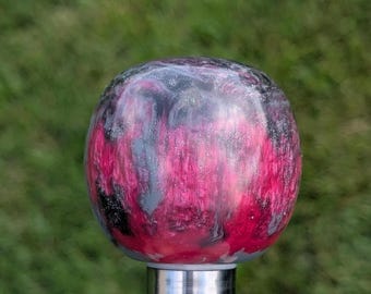 Perilla de cambio - Rojo Mágico (MAGENTA) / Gris Marea / Negro Brillante - Rosca Universal (LEER DESCRIPCIÓN)