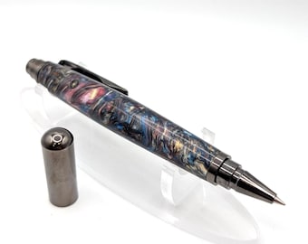 Bolígrafo rollerball - Remolino de cobre - Tapa color gris plomo