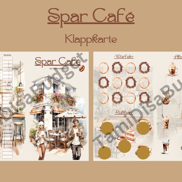 Spar Café | für A6 Umschläge | Klappkarte | Sparchallenge