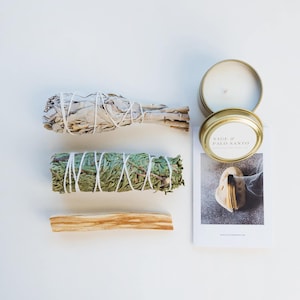 Pure Home Smudging Kit: Sage, Cedar, Palo Santo - Home Energy Cleansing
