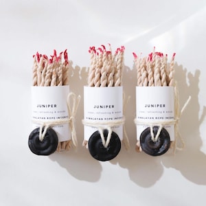 Juniper Rope Incense with Burner 100% Natural Incense Meditation Incense Handcrafted Himalayan Rope Incense