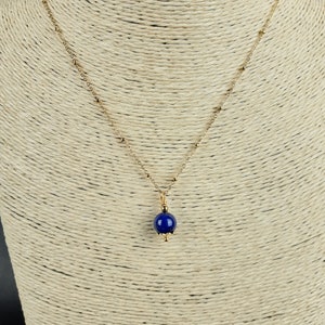 8mm semi-precious stone pendant necklace, gold stainless steel chain