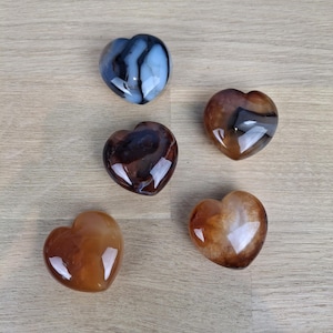 Heart shape in Carnelian on Agate, develop joy!