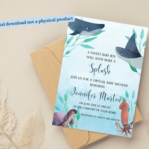 Under the Sea- Baby Shower Invitation | Baby Shower Invitation | Instant Download | Printable, Text Invite, Facebook Cover | Customizable