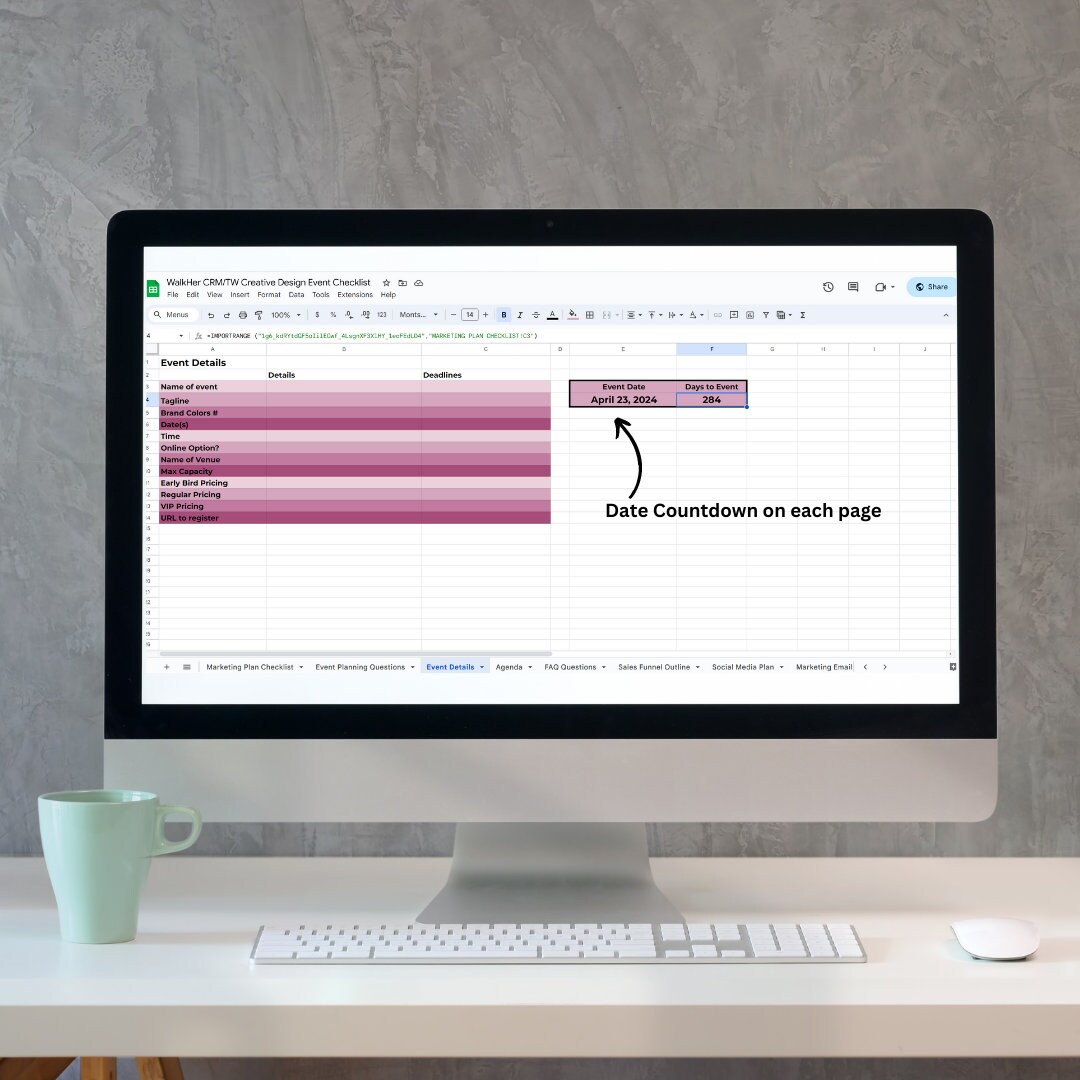 Event Planner Google Sheet, Customizable, Budget, Guest List, Agenda