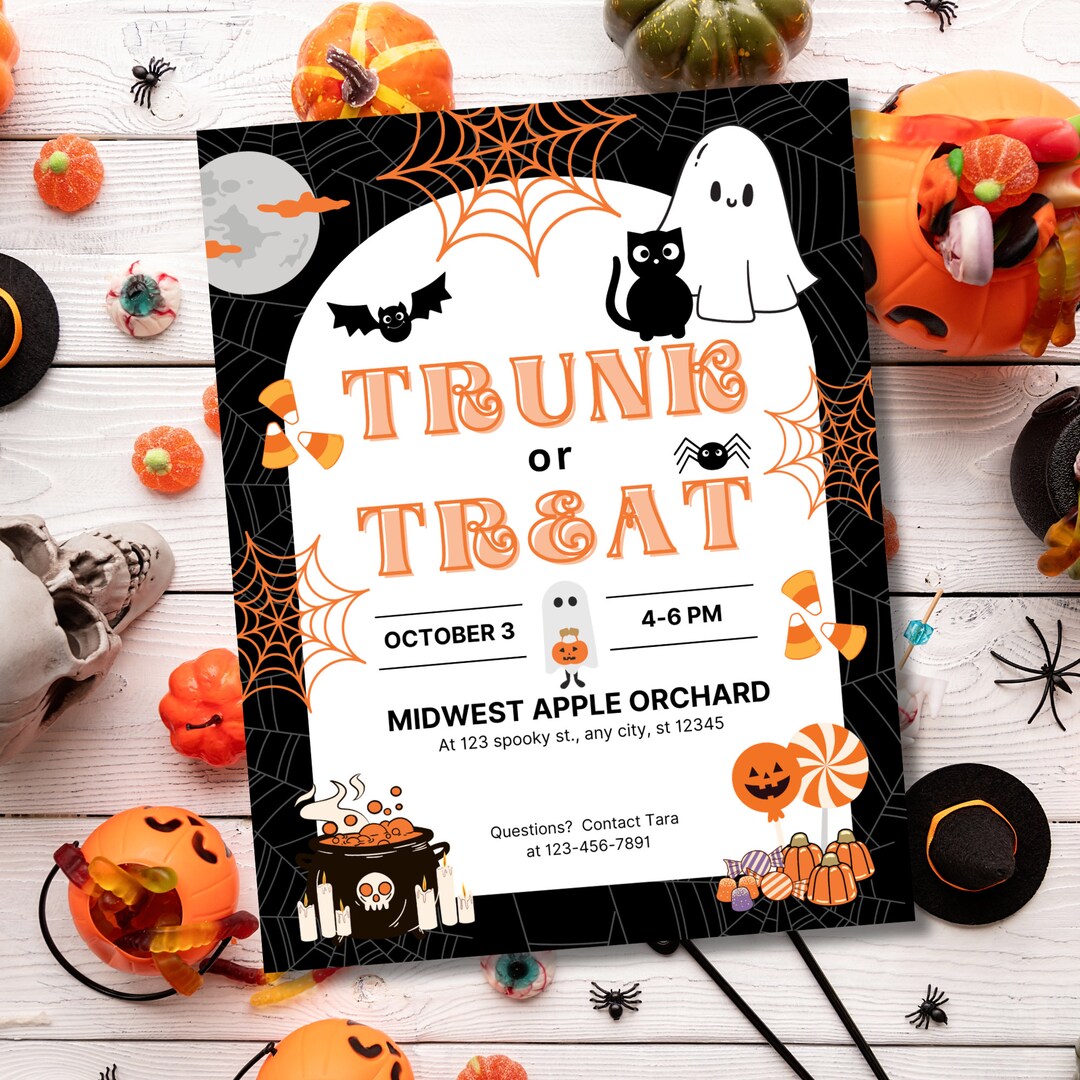 Editable Trunk or Treat Invitation Editable Church Trunk or Etsy