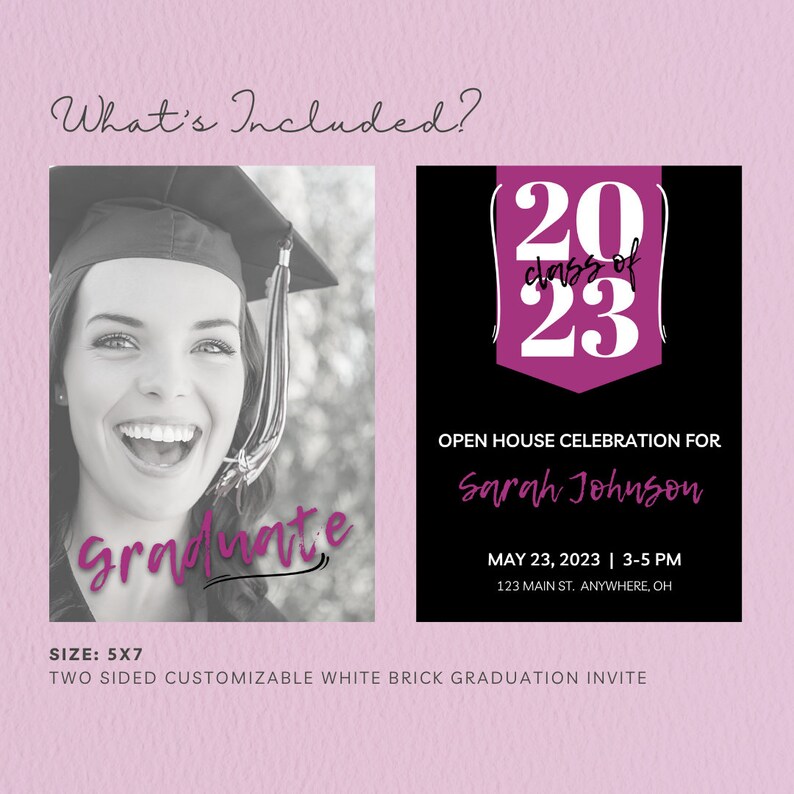 Graduation Announcement Canva Template Class of 2023 Etsy