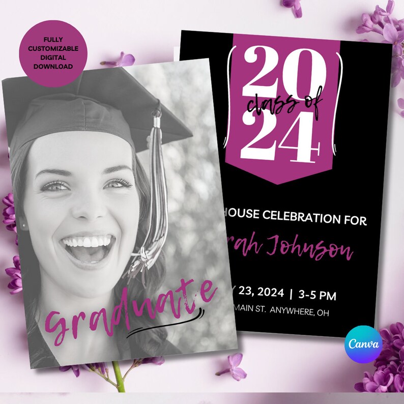 Graduation Announcement, Editable Graduation Party Invite, Graduation