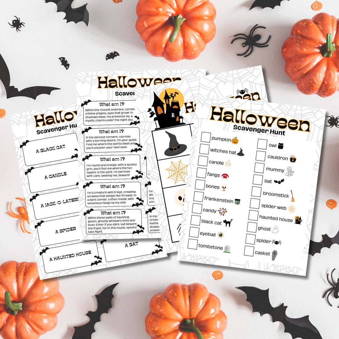 Halloween-Schnitzeljagd Kinder Halloween-Schnitzeljagd Outdoor - Etsy.de