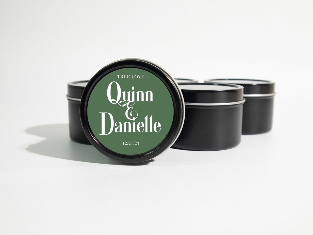 Bulk Candle Wedding Favors - Wedding Candle Favors - Black Tin Candles ...