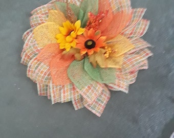 Fall poly burlap wreath