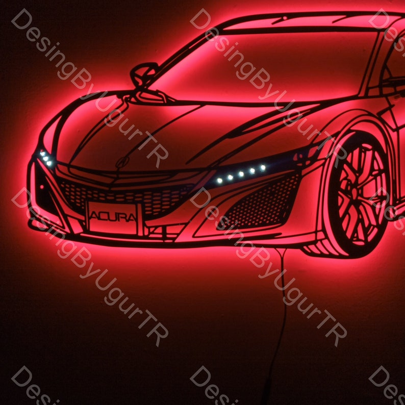 Car Silhouette, Honda, Acura Silhouette, Red Car, Red Led, Desing Car