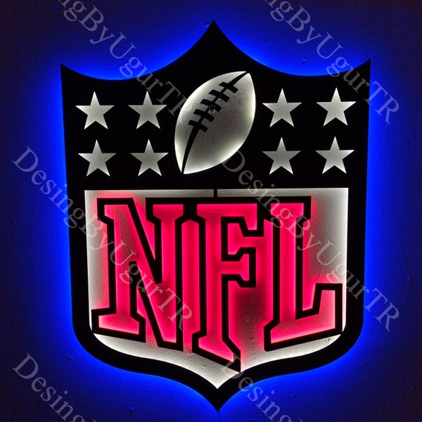 NFL, Led Desing, Stahl NFL Handarbeit, Dekor NFL, Footbol Desing, Sport Dekor, Wallart Dekor, Kunst Dekor, Super Bowl, NFL Meister, NFL Champion