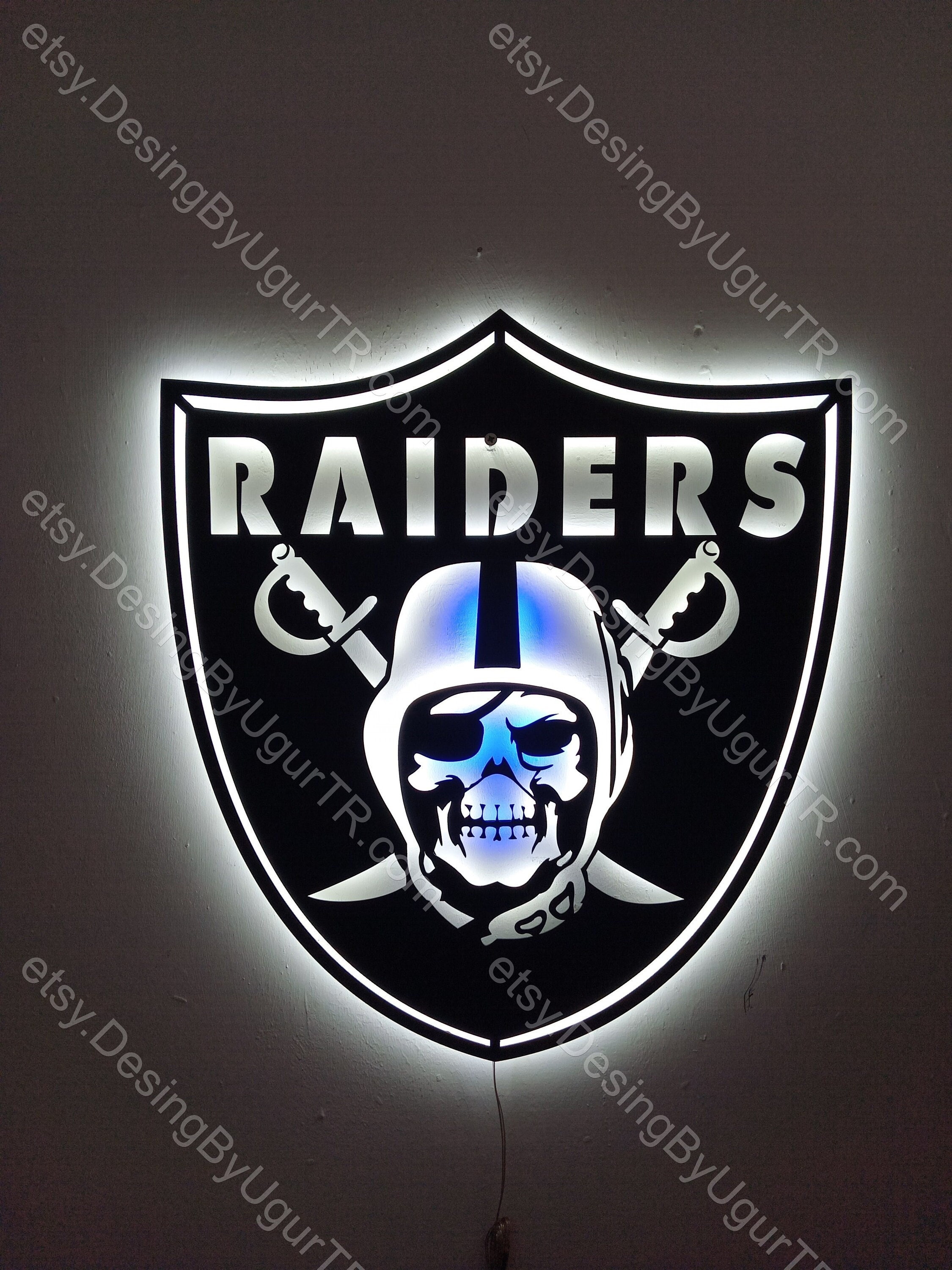 Las Vegas Raiders LED Lighted Sign - Pewter