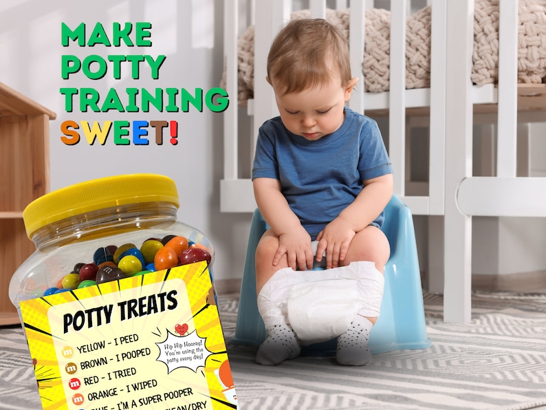 Toilet Training Treat Jar | Potty Training Rewards | Potty Treats | Printable Label | Instant ...