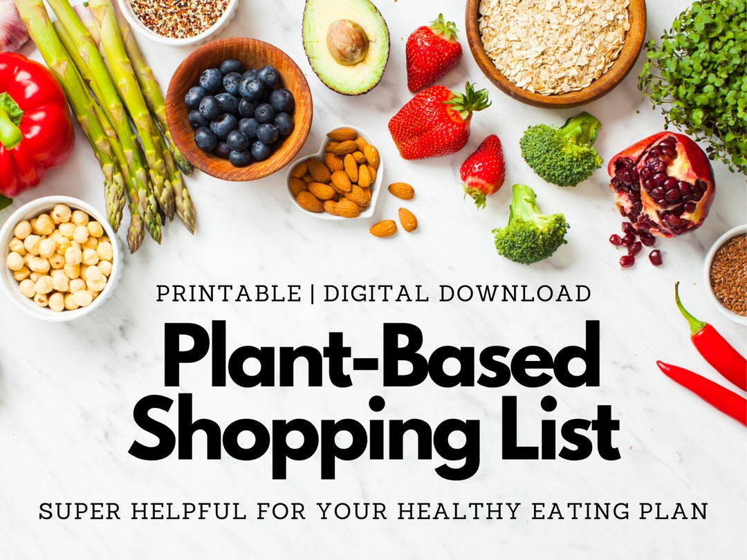 Plantbased Shopping List Grocery Shopping List Vegetarian Shopping