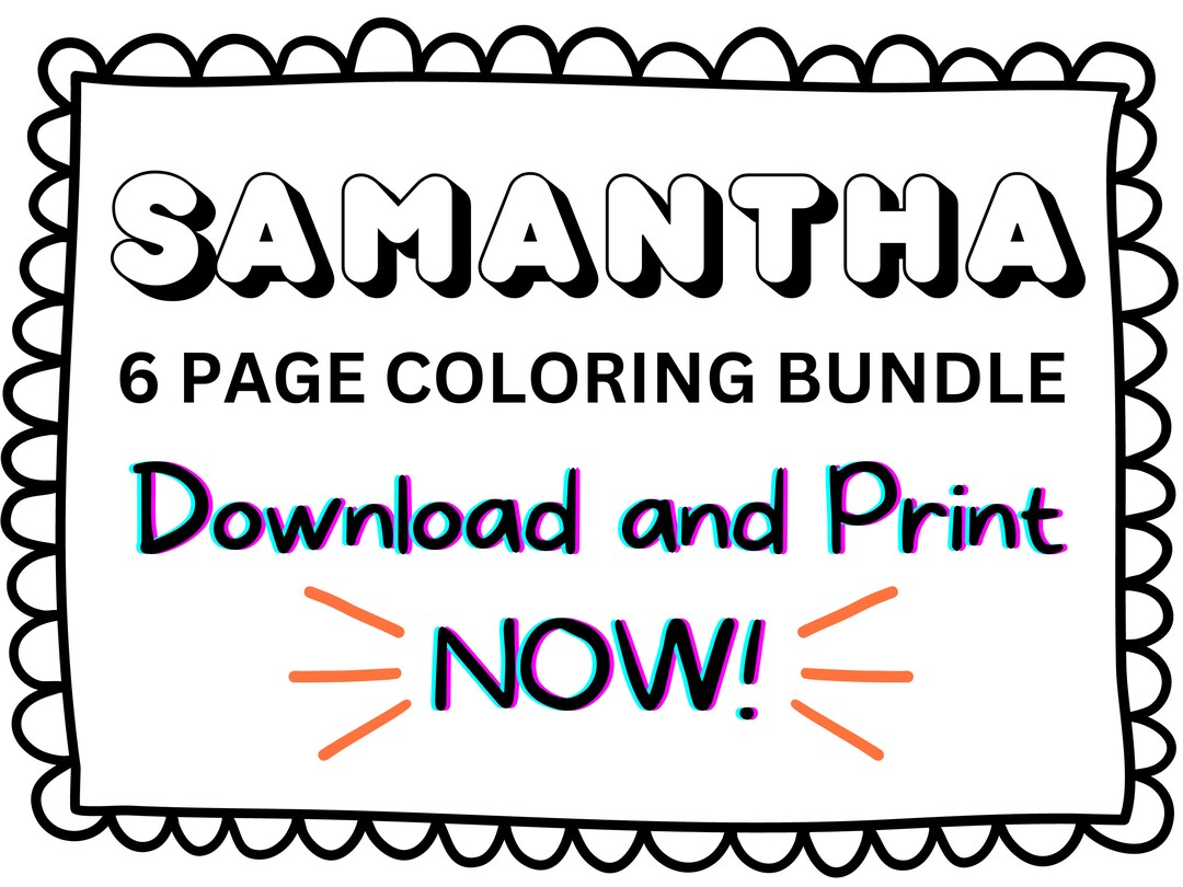Samantha Coloring Page Printable Name Coloring Page - Etsy