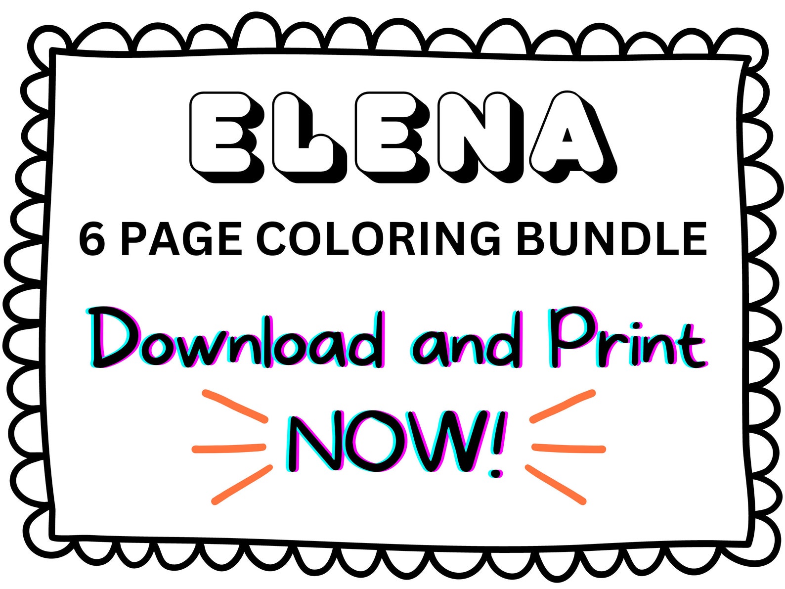 Elena Coloring Page Printable Name Coloring Page, Custom Coloring ...