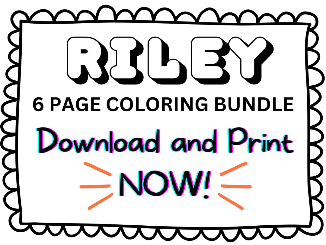 Riley Coloring Page Printable Name Coloring Page, Custom Coloring