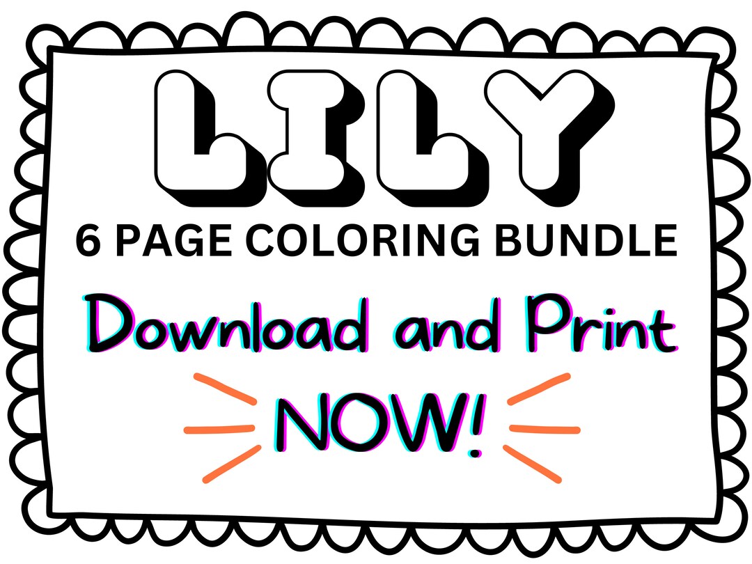 Lily Coloring Page Printable Name Coloring Page, Custom Coloring