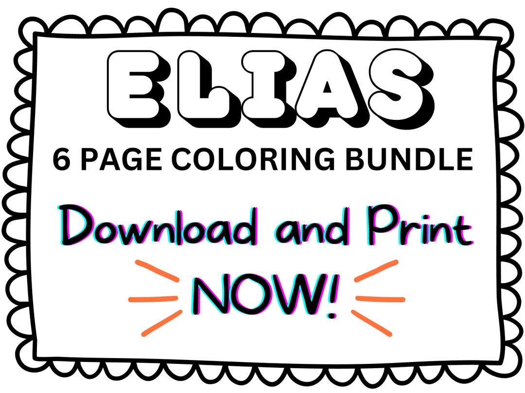 Elias Coloring Page Printable Name Coloring Page, Custom Coloring