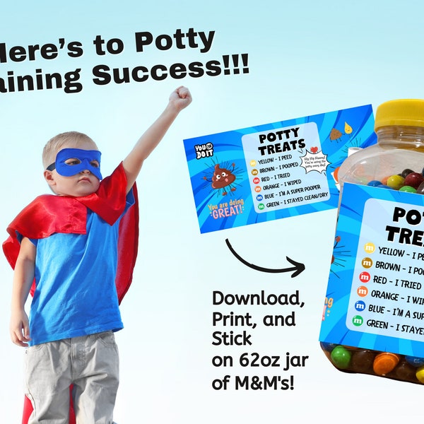 Potty Treats | Potty Training Success | Printable Label | Toilet Training Treat Jar | Instant Download | Potty Rewards |