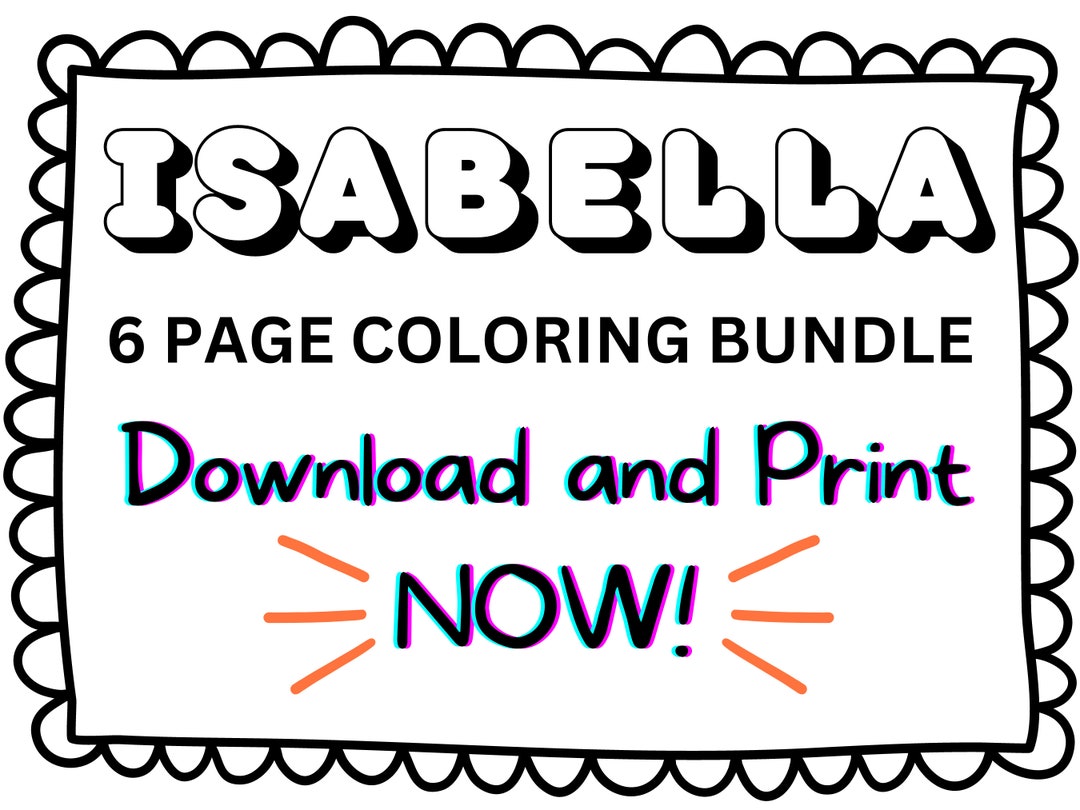 Isabella Coloring Page Printable Name Coloring Page - Etsy