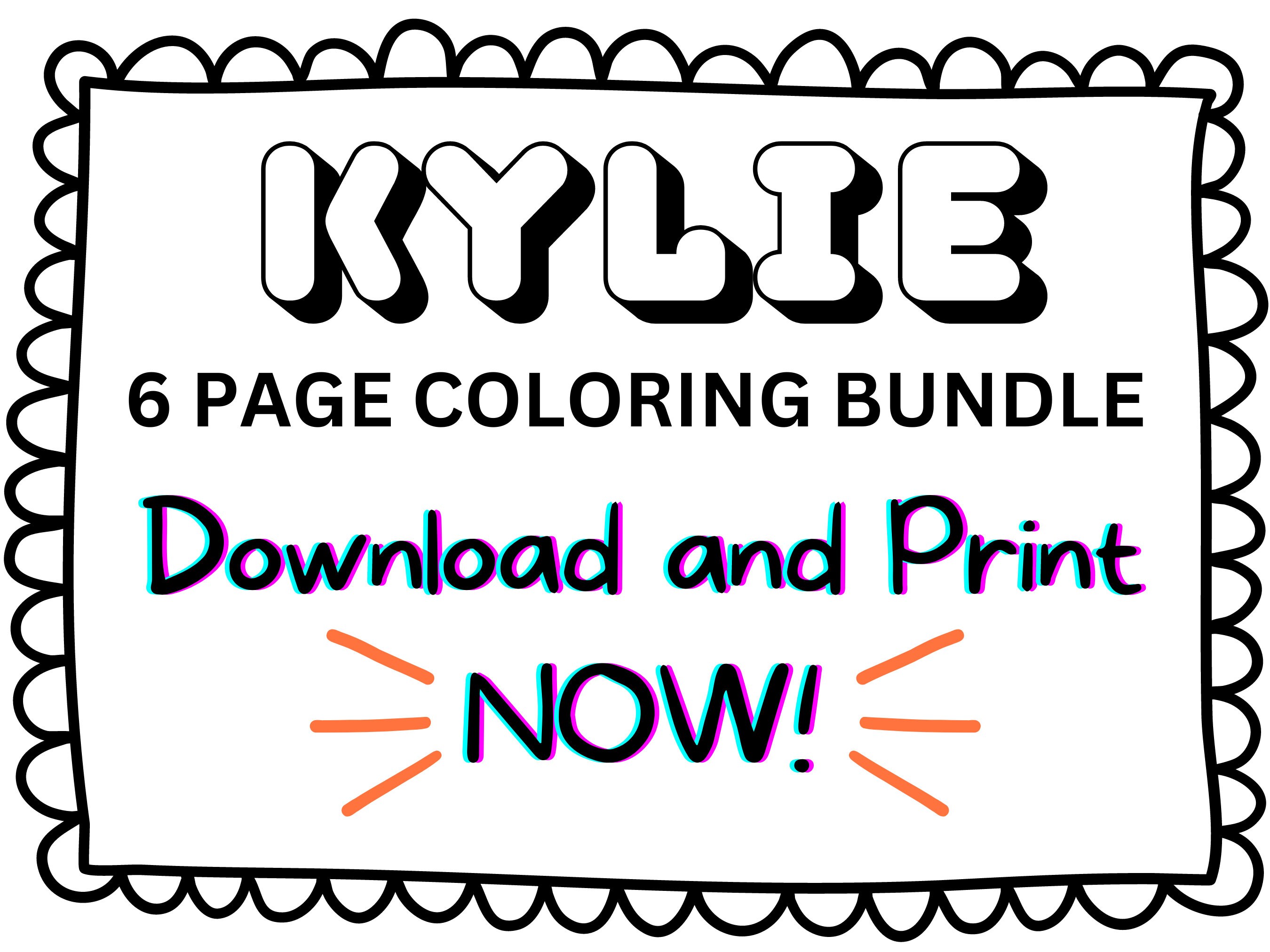 Kylie Coloring Page Printable Name Coloring Page Custom Etsy México