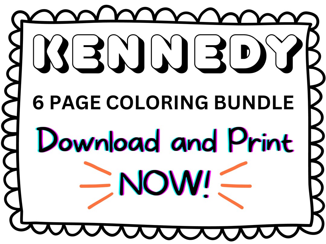 Kennedy Coloring Page Printable Name Coloring Page, Custom Coloring ...