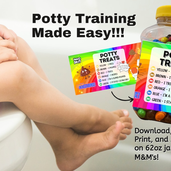 Potty Training | Toilet Training Treat Jar | Potty Treats | Potty Training Rewards | Printable Label | Instant Download | Toilet Training
