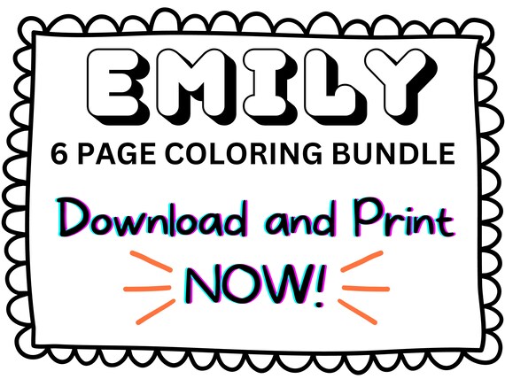 Emily Color Pages The Name Emily Coloring Pages