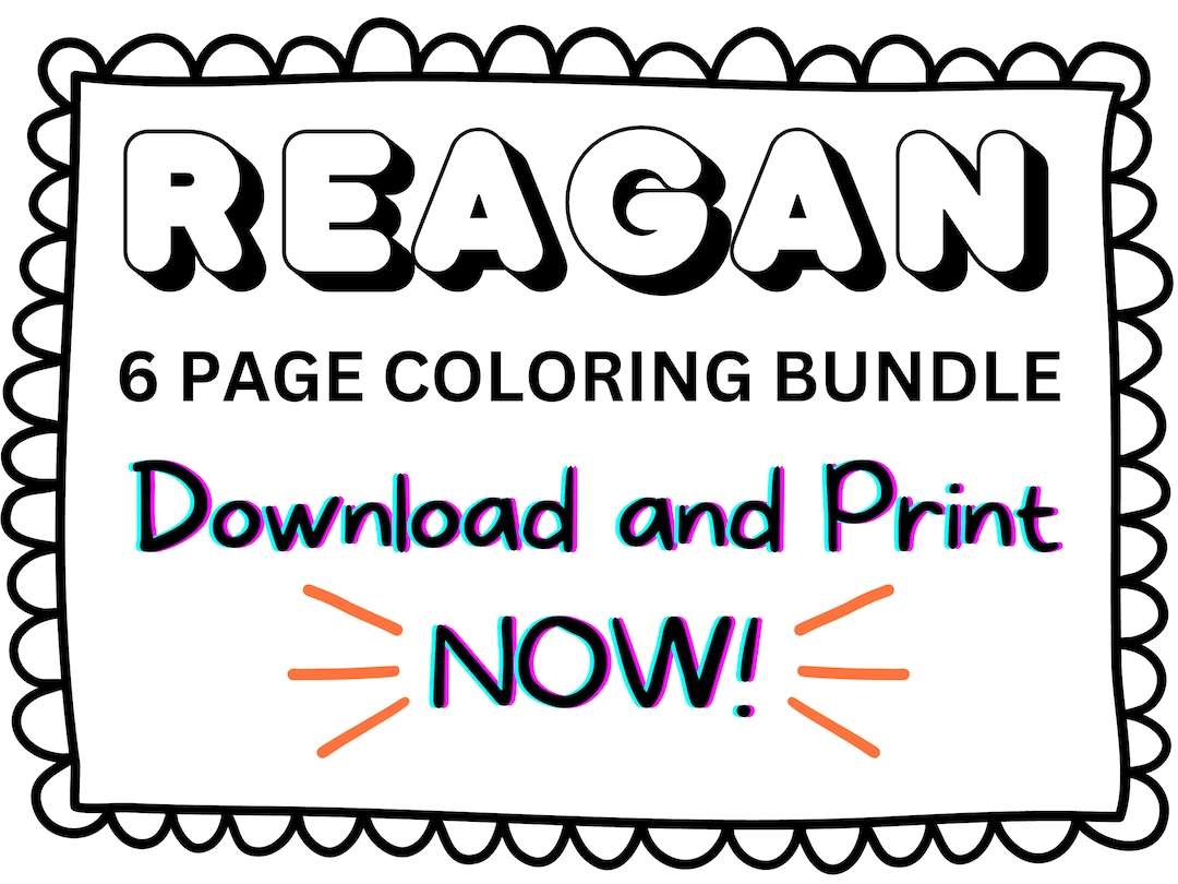 Reagan Coloring Page Printable Name Coloring Page Custom - Etsy