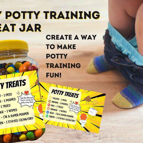 Toilet Training Treat Jar | Potty Training Rewards | Potty Treats | Printable Label | Instant Download | Toilet Training | Potty Training