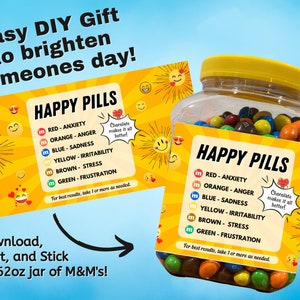 Happy Pills Printable Label | Instant Download | Easy Gift