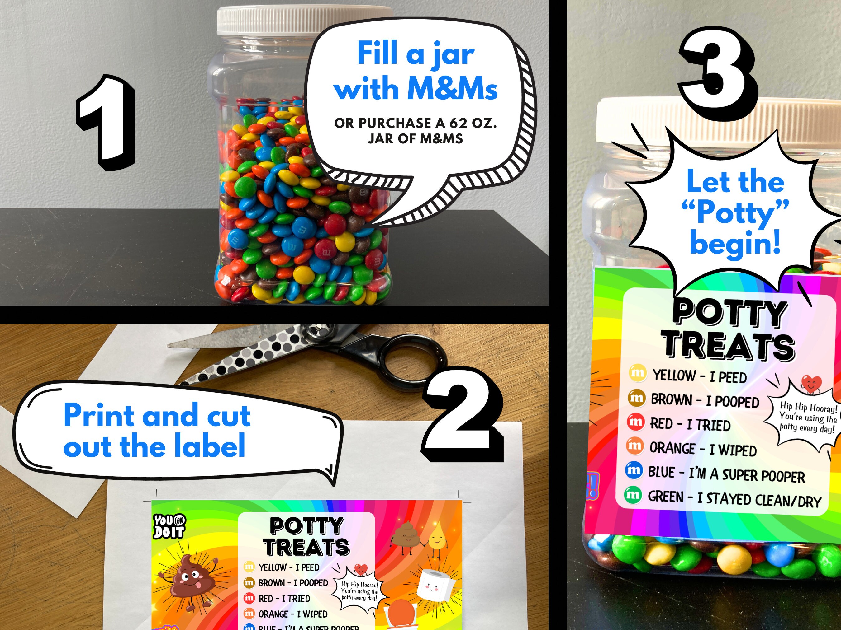 Potty Training Toilet Training Treat Jar Potty Treats Potty Training
