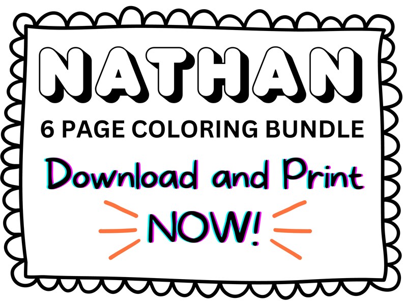 Nathan Coloring Page Printable Name Coloring Page, Custom Coloring