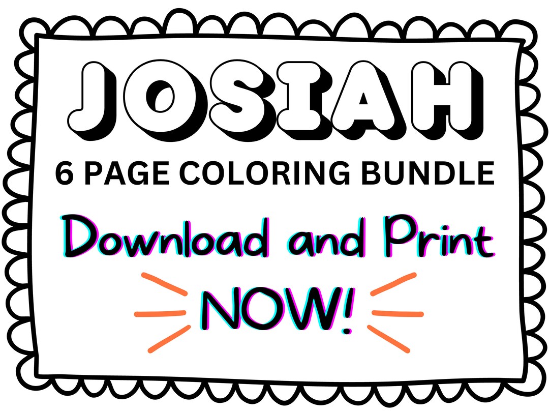 Josiah Coloring Page Printable Name Coloring Page Custom - Etsy