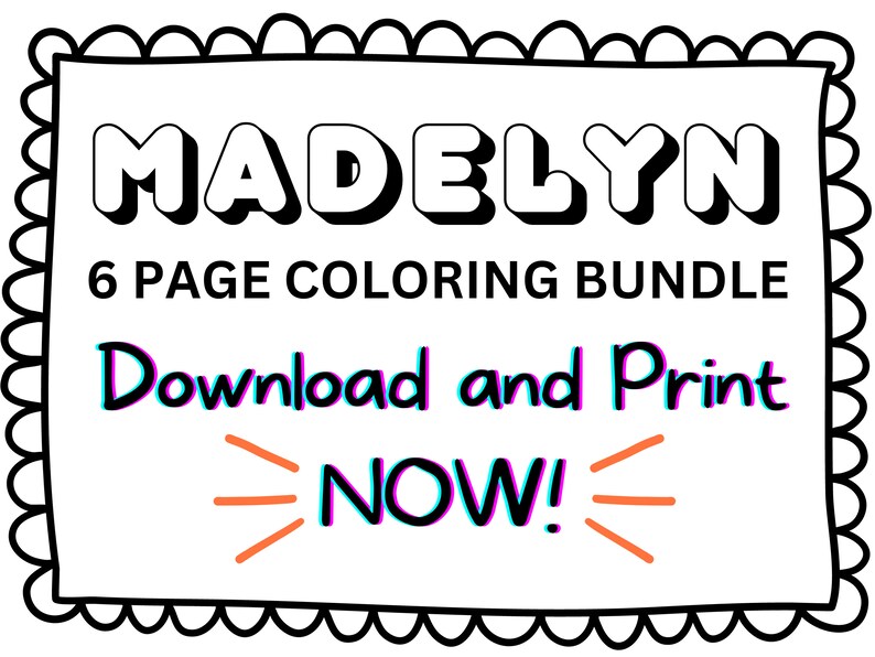 Madelyn Coloring Page Printable Name Coloring Page, Custom Coloring ...