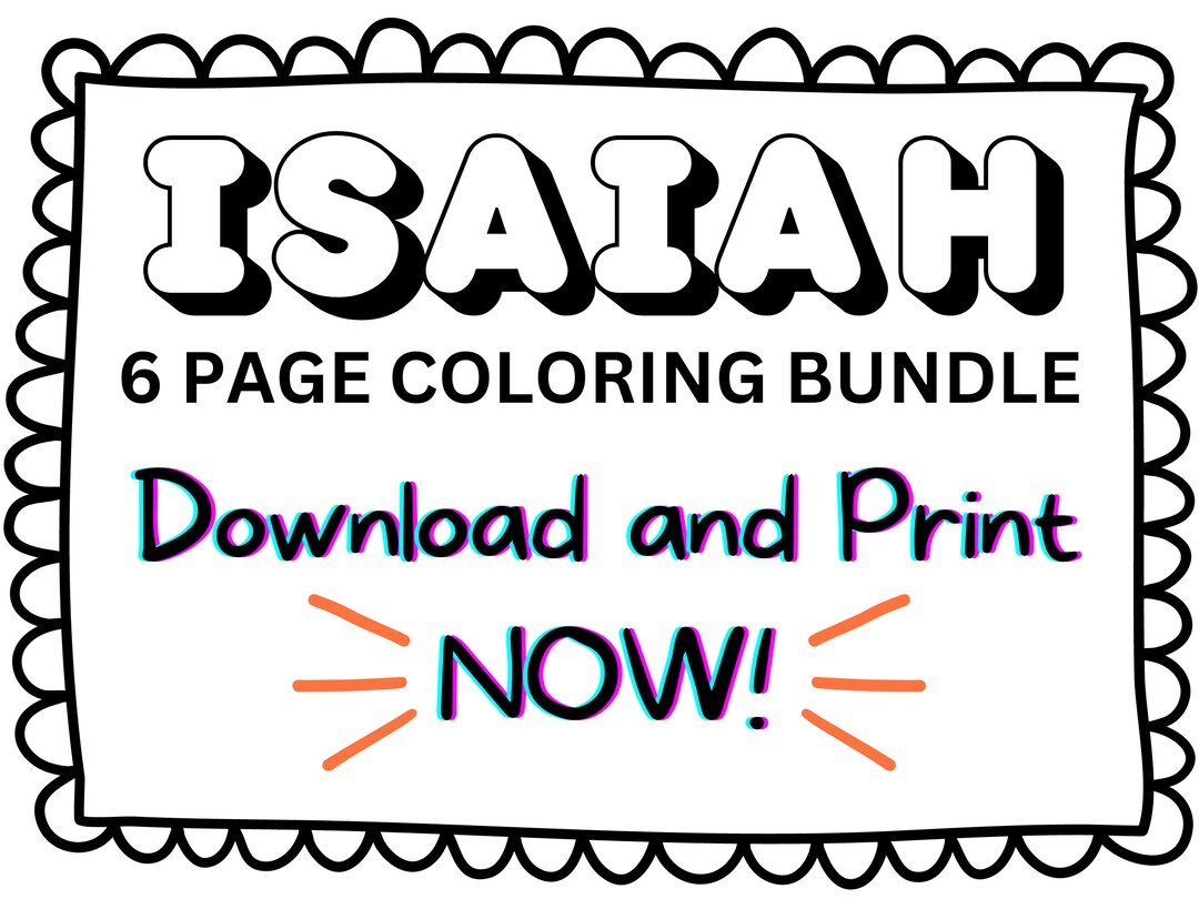 Isaiah Coloring Page Printable Name Coloring Page, Custom Coloring ...