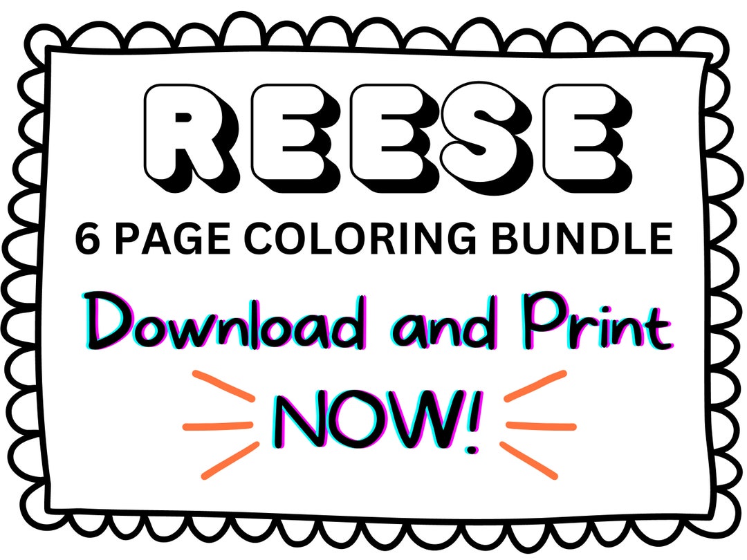 Reese Coloring Page Printable Name Coloring Page Custom - Etsy
