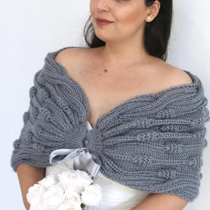 Winter Wedding Shawl: Mohair Blend Knit Bridal Bolero