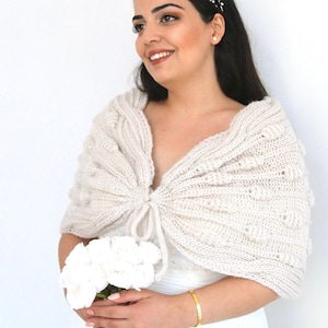 Bridal Bolero: Alabaster Wedding Shawl, Winter Wrap