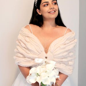 Mohair Blend Wedding Shawl: Bridal Bolero, Winter Wedding Wrap