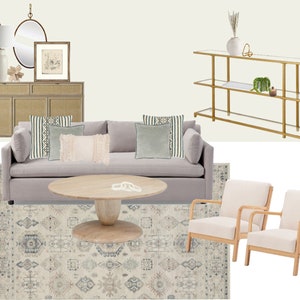 Interior Design Service-Custom Virtual E-Design, E-Decor Service, Room Board + Furniture Plan and Product Shopping List