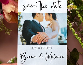 Simple, Modern, Minimalistic Save the Date with Photo | Canva Template | ETSD3001