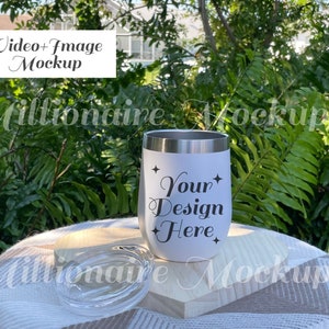 Travel Tumbler Video Mockup, Tumbler Mockup photo, Chill White Tumbler Mockup, Cozy Tumbler Mockup Photo, Wine Tumbler Mockup, White Tumbler