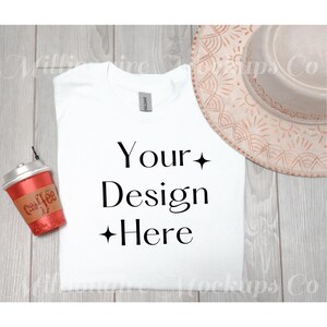 T-shirt Mockup, Gildan 5000 Mockup, White Mockup, Gildan Shirt Mockup, Coffee Lover Mockup, Folded Shirt Mockup, White Gildan 5000